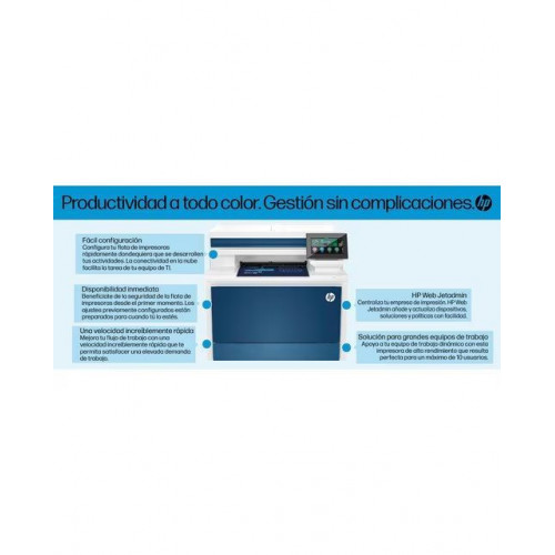 Impresora Multifunción HP color LaserJet Pro 4302fdn, Fax Blanco / Azul