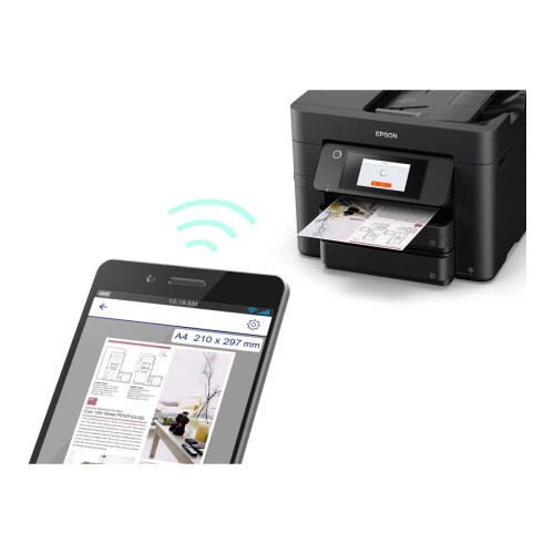 Impresora Multifunción tinta Epson WorkForce Pro WF-4830DTWF, Fax y Wi-Fi Negro