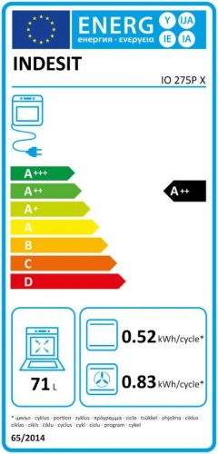 Indesit Horno Multifunción Empotrable de 71 L Y 60 cm Con Limpieza