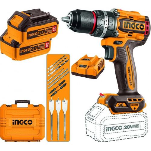 Ingco CIDLI20968E Taladro percutor Brushless 96Nm
