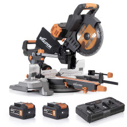 Ingletadora Inalámbrica de Doble Bisel R255SMS-DB-Li Evolution de 255mm con Hoja Multi-material TCT, Batería y cargador