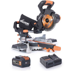 Ingletadora Inalámbrica R185SMS-Li Evolution de 185 mm con Hoja Multi-material TCT con Batería de 4Ah y Cargador