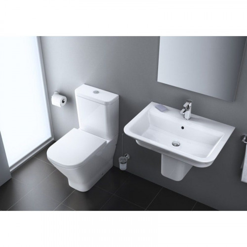 Inodoro Completo The Gap Square ECO Compact Rimless con asiento y tapa amortiguada ROCA