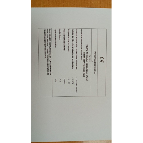 Insert de leña HUALGE acer sm 700 Eco 10kw