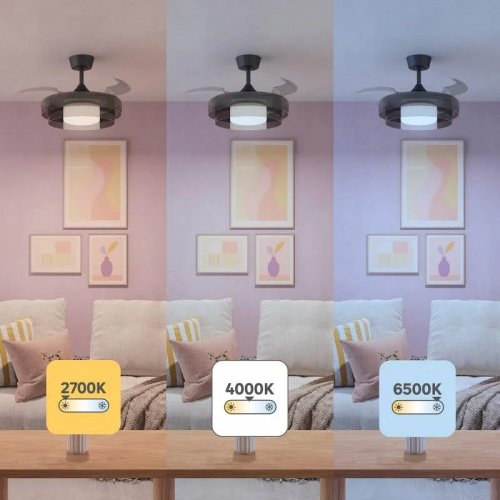 Inspire Ventilador de techo con luz silencioso dc 19w con mando ø90 cm