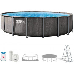 Intex Piscina desmontable redonda Greywood 5 metros con depuradora y acccesorios