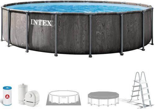 Intex Piscina desmontable redonda Greywood 5 metros con depuradora y acccesorios