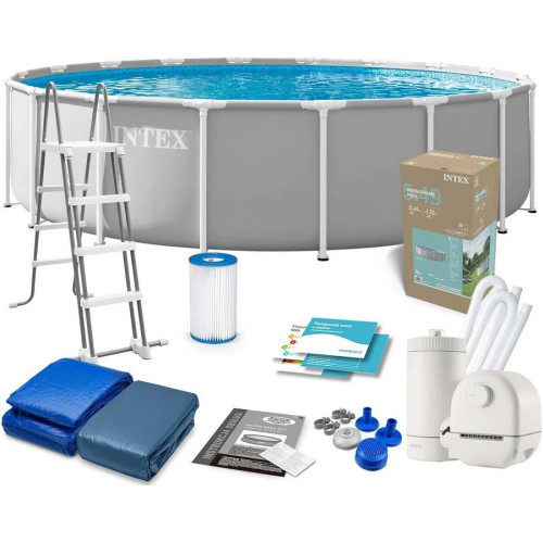 Intex prism frame Piscina desmontable redonda 549x122cm con depuradora