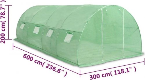 Invernadero 18m² 600x300x200 cm Vidaxl