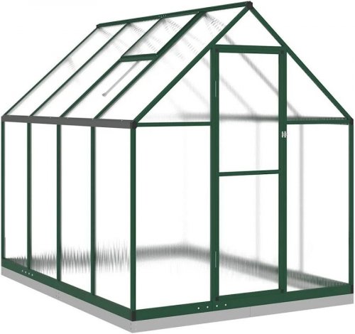Invernadero con marco base aluminio verde 224x169x202 cm - COMFORTXL