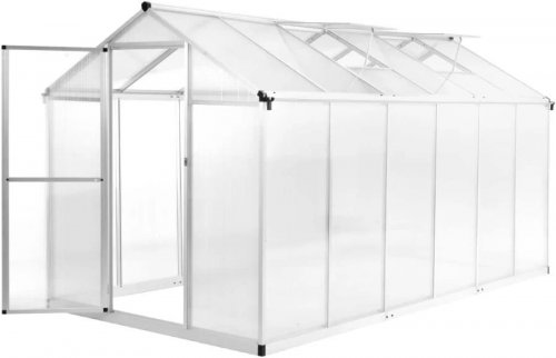 Invernadero de aluminio 362x190x195 cm 13,41 m³ Vidaxl
