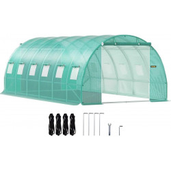 Invernadero de jardín tipo túnel verde Vevor de 6,1 x 3 x 2,1 m para el cultivo de plantas