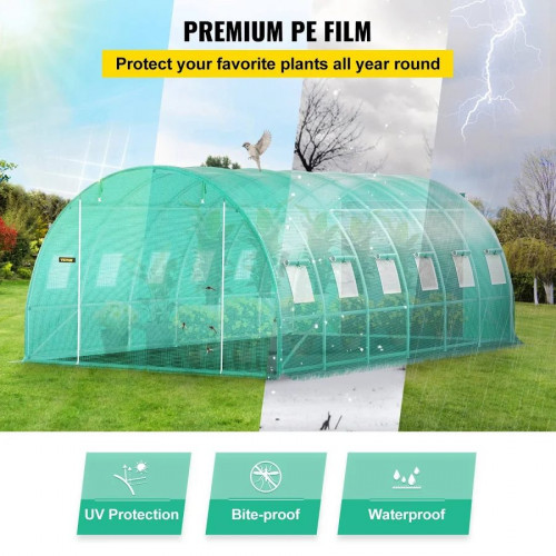 Invernadero de jardín tipo túnel verde Vevor de 6,1 x 3 x 2,1 m para el cultivo de plantas