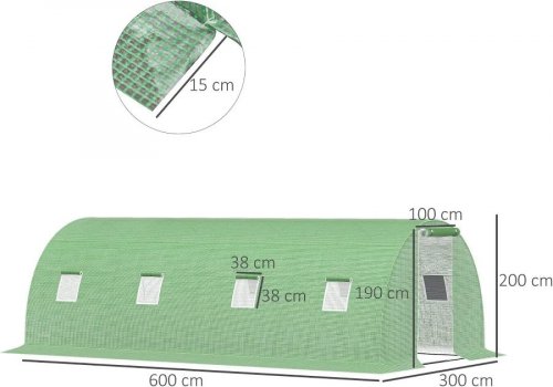 Invernadero tipo túnel de 18 m²