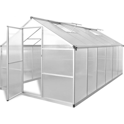 Invernadero Vidaxl de Aluminio Reforzado con marco Base 9,025 m²