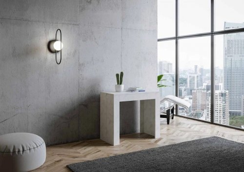 ITYHOME Consola extensible 90x42/302 cm emy blanco espatulado
