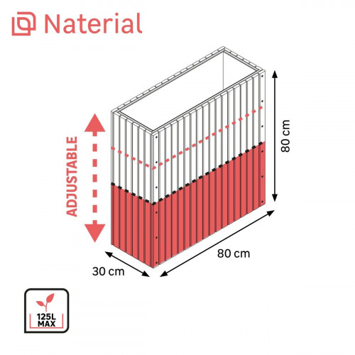 Jardinera rectangular de madera NATERIAL Sylva 79 x 28.75 x 76.25 cm marrón