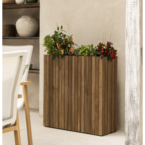 Jardinera rectangular de madera NATERIAL Sylva 79 x 28.75 x 76.25 cm marrón