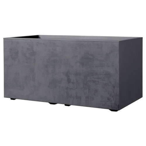 Jardinera rectangular de polipropileno DEROMA 99 x 39 x 38 cm gris con ruedas