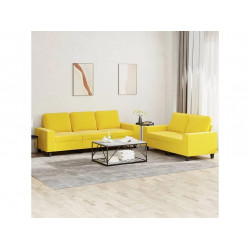 Juego de sofás 2 piezas tela amarillo claro