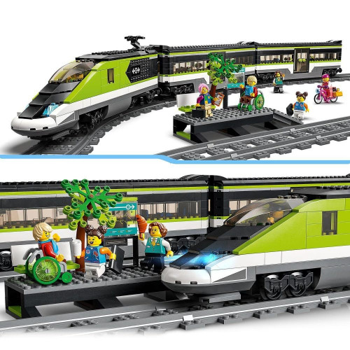 Juguete Teledirigido para Construir Tren de Pasajeros de Alta Velocidad con Vías, Luces y Mini Figuras LEGO City Trains - 60337