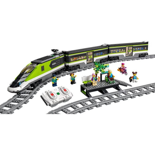 Juguete Teledirigido para Construir Tren de Pasajeros de Alta Velocidad con Vías, Luces y Mini Figuras LEGO City Trains - 60337