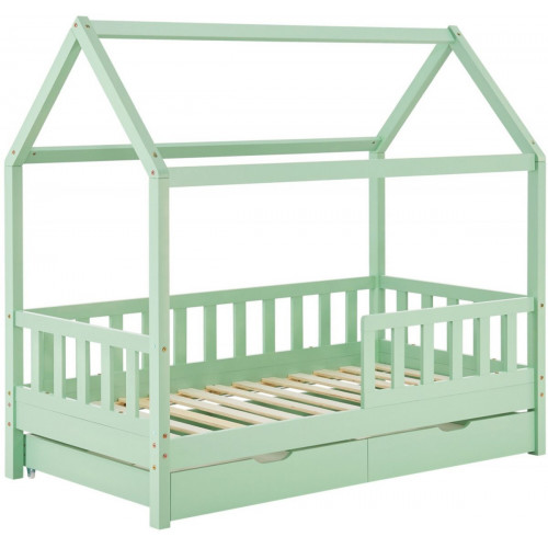 Juskys Marli 80x160cm with Slatted Frame and Bed Box