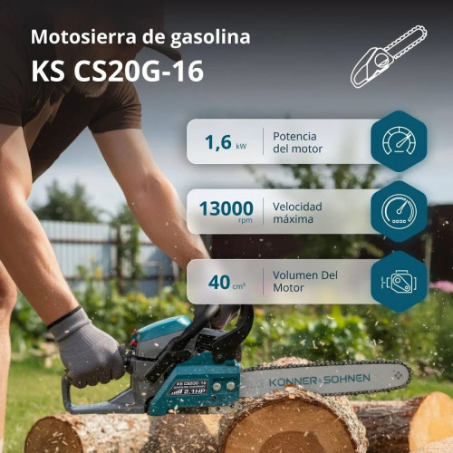 Könner & Söhnen Motosierra de gasolina KS CS20G-16