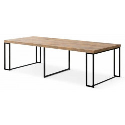 Kama Mesa extensible para 10-12 personas con efecto madera 300 cm