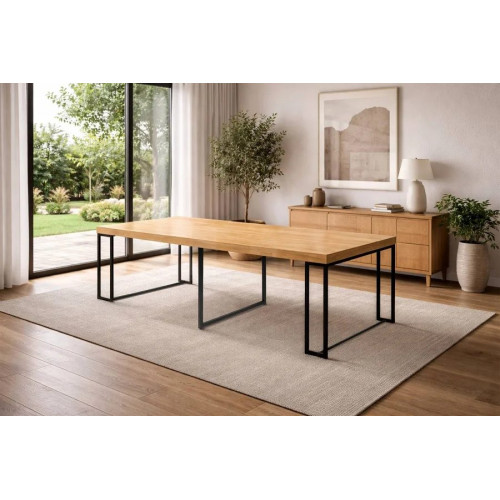 Kama Mesa extensible para 10-12 personas con efecto madera 300 cm