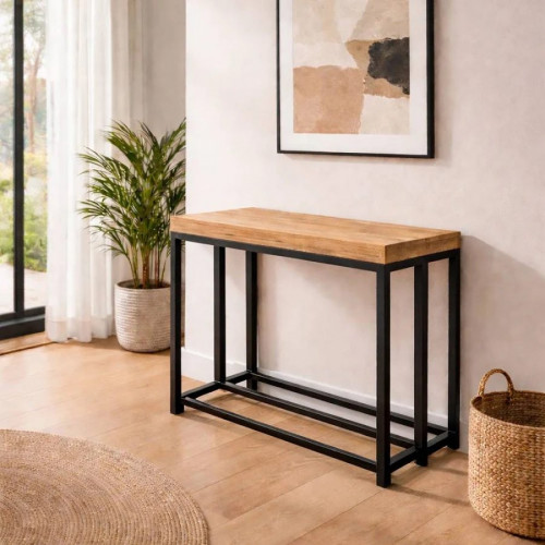 Kama Mesa extensible para 10-12 personas con efecto madera 300 cm