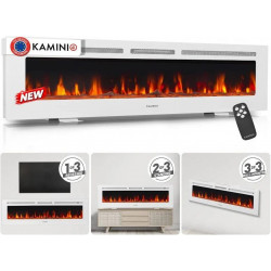 Kaminio marlon pro 70 cheminée électrique chauffante à effet flamme cheminée décorative 3 en 1 encastrable