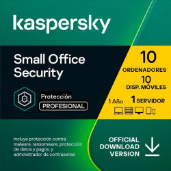 Kaspersky Small Office Security 10 Dispositivitos 10 Móviles 1 Servidor 1 Año Licencia Digital