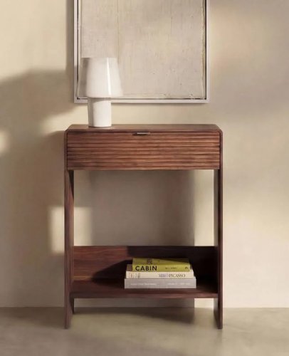 Kave Mueble recibidor consola marrón oscuro de madera