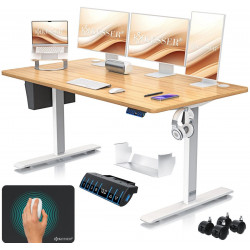 Kesser Height-Adjustable Desk Electric 3-Memory Control 160 x 70 cm White