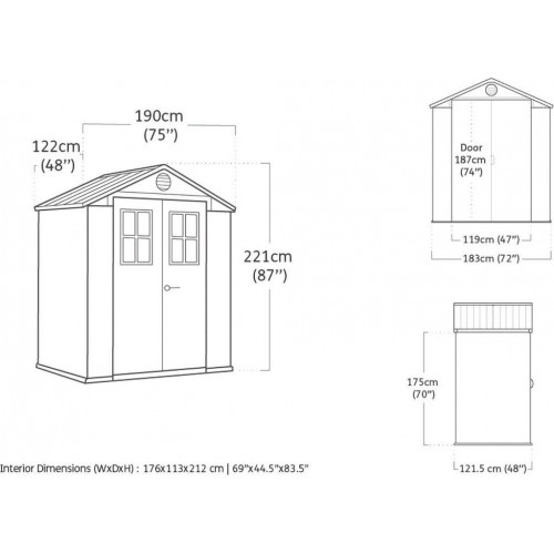 Keter Darwin with front windows 6x4 190 x 122 cm