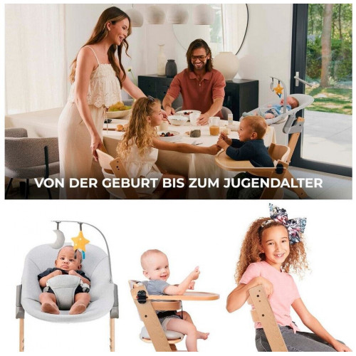 Kinderkraft ENOCK High Chair with Reclining Function, CALMEE Gray