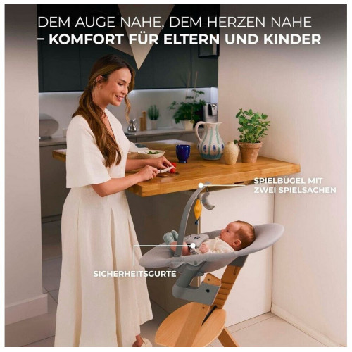 Kinderkraft ENOCK High Chair with Reclining Function, CALMEE Gray