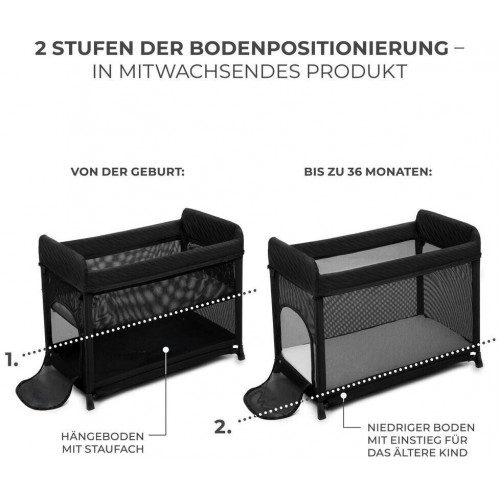 Kinderkraft Moon Dream travel cot black