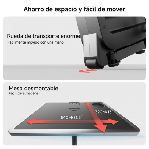 Kingsmith W1b 3 En 1 Bicicleta Estática Plegable, 6 Posiciones, 8 Niveles, 120kg, Escritorio Integrado