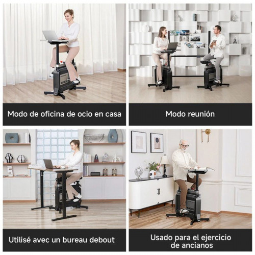 Kingsmith W1b 3 En 1 Bicicleta Estática Plegable, 6 Posiciones, 8 Niveles, 120kg, Escritorio Integrado