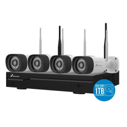 Kit cctv 4 cámaras 2K 10 canales con disco DURO de 1TB NIVIAN