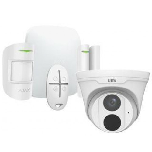 Kit de Alarma Profesional Ajax Blanca (Central - Cámara IP - Mando - Sensor Puerta - Sensor Pir)