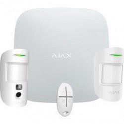 Kit de Alarma Profesional Ajax Blanca (Central Hub2- Sensor Pir con Camara - Mando - Sensor Pir)