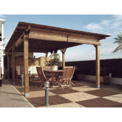 Kit Pérgola madera 4x3.6x2.4 m Postes Nortene