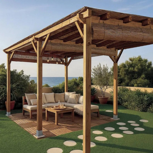 Kit Pérgola madera 4x3.6x2.4 m Postes Nortene
