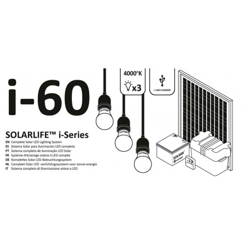 Kit Solar de Iluminación LED de alta eficiencia SOLARLIFE-XUNZEL-60i