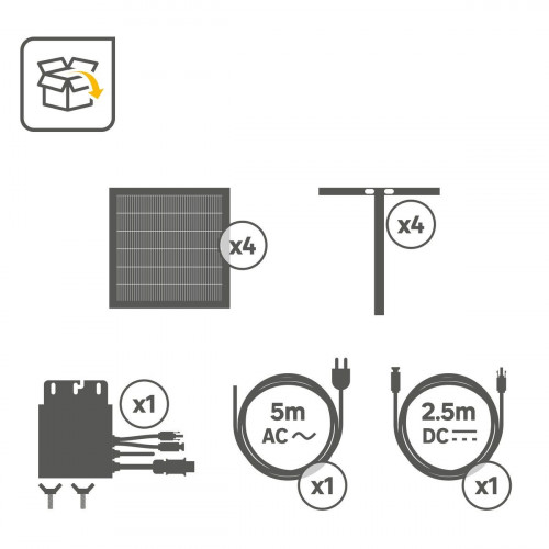 Kit Solar enchufable LEXMAN 4 paneles rígidos 440W para pared/suelo