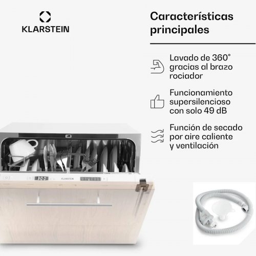 Klarstein Amazonia 6 Secret Lavavajillas integrable 6 programas Blanco