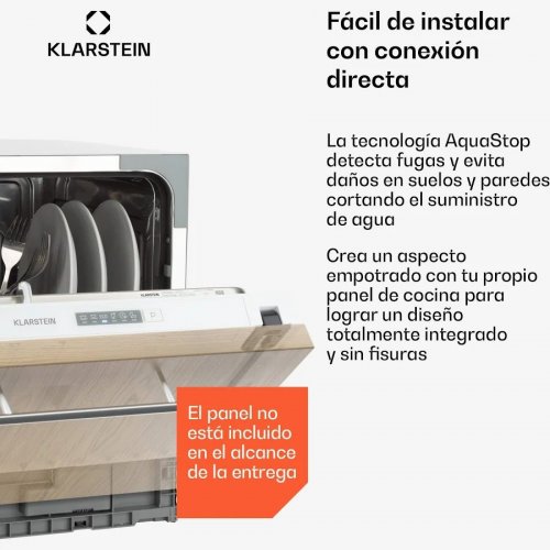 Klarstein Amazonia 6 Secret Lavavajillas integrable 6 programas Blanco